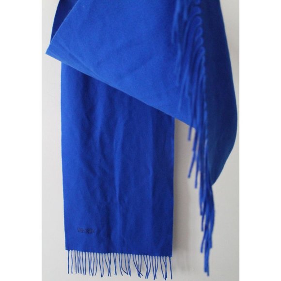 Moschino Bright Blue Merino Wool Scarf - Picture 4 of 7